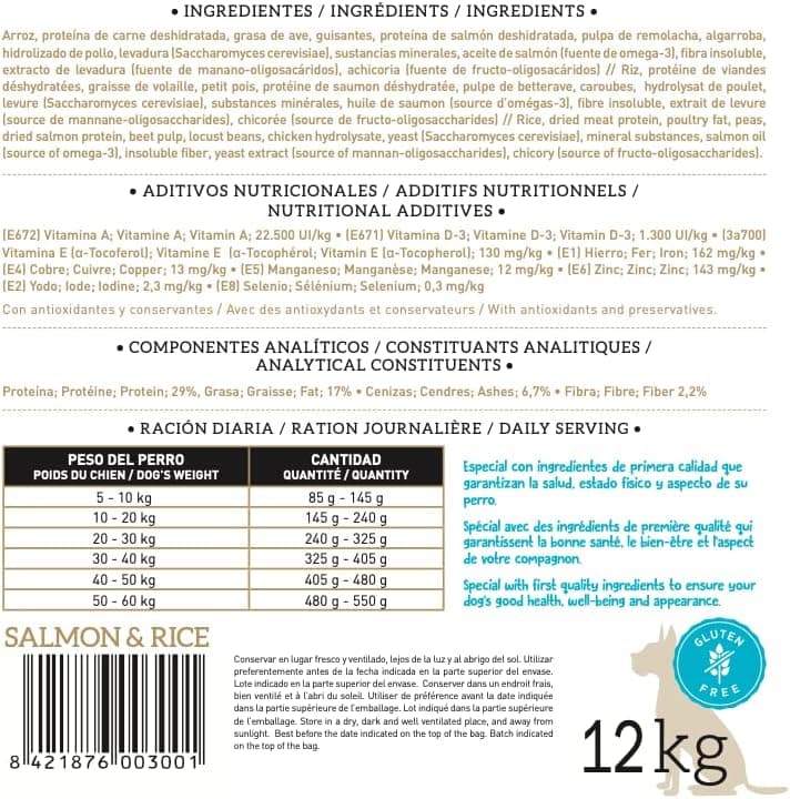 Yerbero Nature Salmon & Rice sin Gluten Hipoalergenico para Perros 12kg