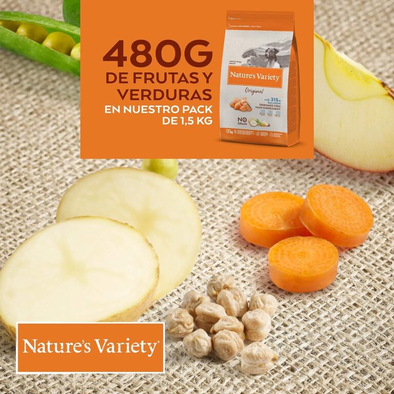 Nature's Variety Original No Grain, Pienso para Perros Adultos Pequeños, Sin cereales, con Salmón sin espinas, 1,5kg