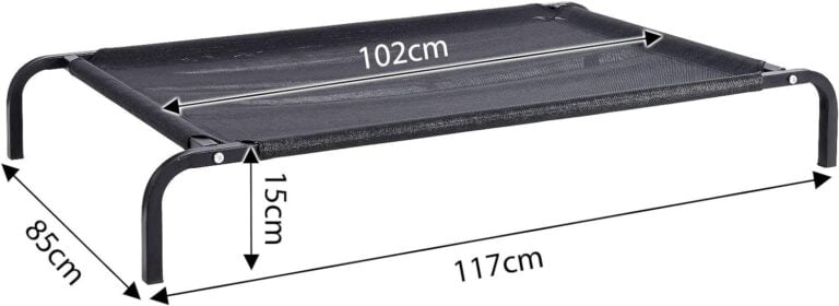 lionto Cama elevada para Perros Tejido en Textilene, (XL) 117x85 cm Negro
