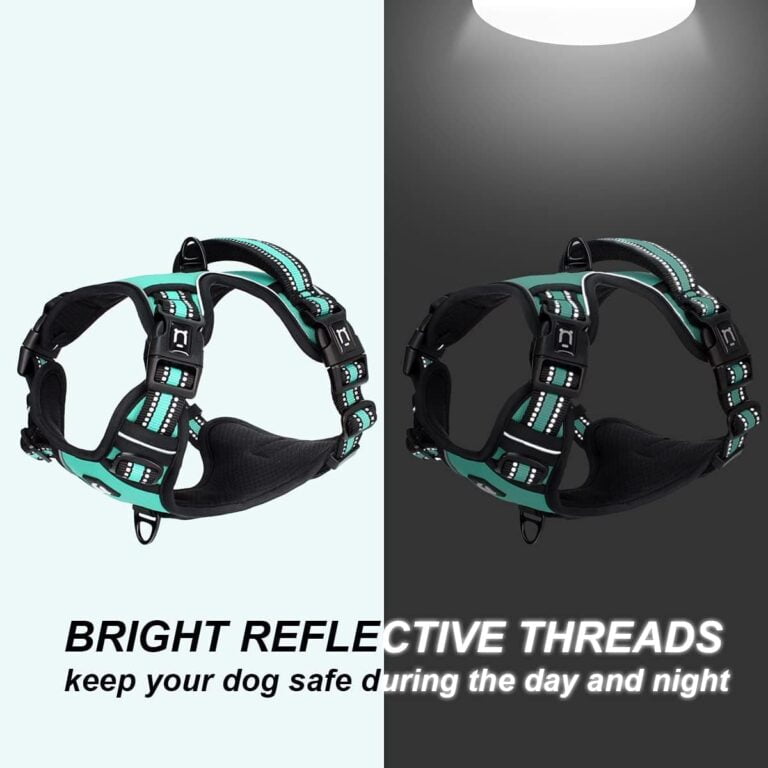 Arnes Perro Antitirones, Grande Mediano Pequeño Arnés Pecho Antitirones Perros con Asa Acolchado, Ajustable Transpirable Reflectantes Cómodo Chalecos Perro para Adiestramiento y Correr