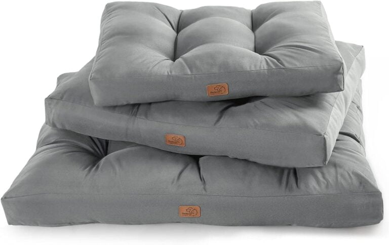 Bedsure Cama Perro Impermeable Grande - 91x68x10 cm Colchón Perro Lavable, Cojín Perro Antipelo y Suave, Gris, L