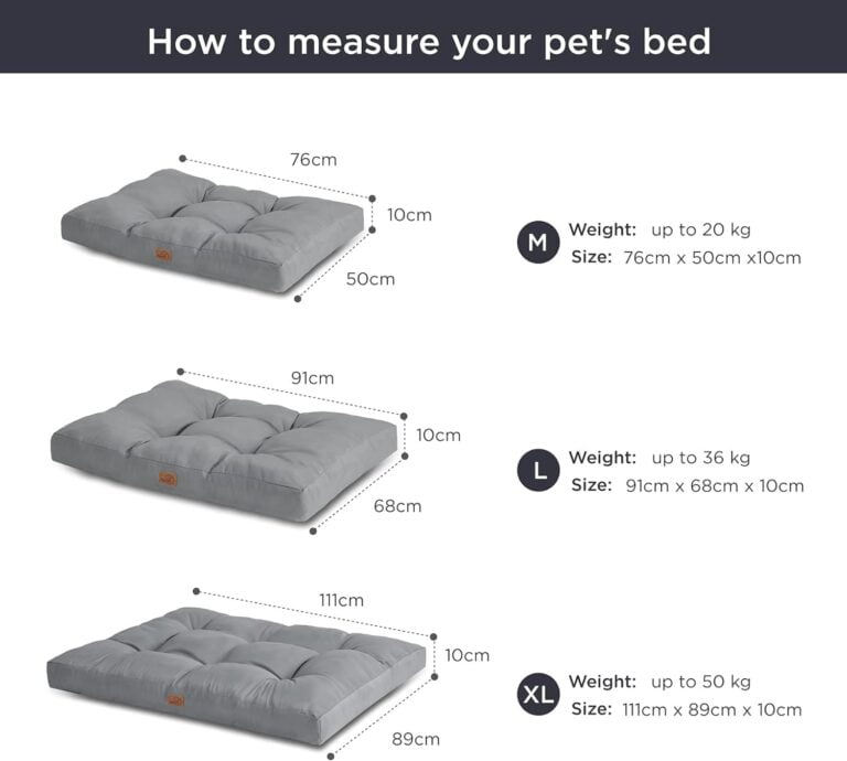Bedsure Cama Perro Impermeable Grande - 91x68x10 cm Colchón Perro Lavable, Cojín Perro Antipelo y Suave, Gris, L