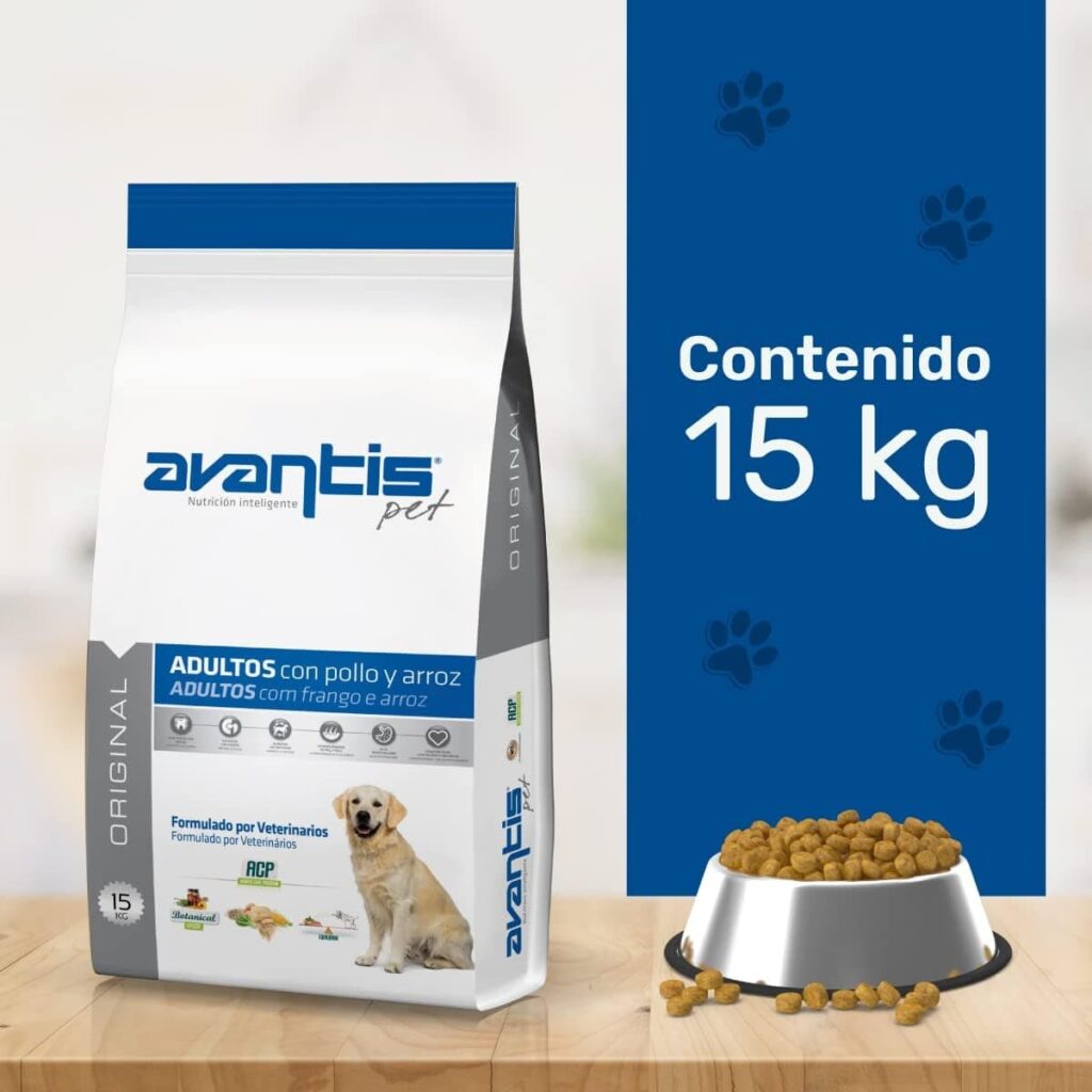 Avantis Pet Original - Pienso para Perros Adultos de Razas Medianas y Grandes - 15 kg - Comida 100% Completa y Equilibrada - Altamente Nutricional con Pollo y Arroz