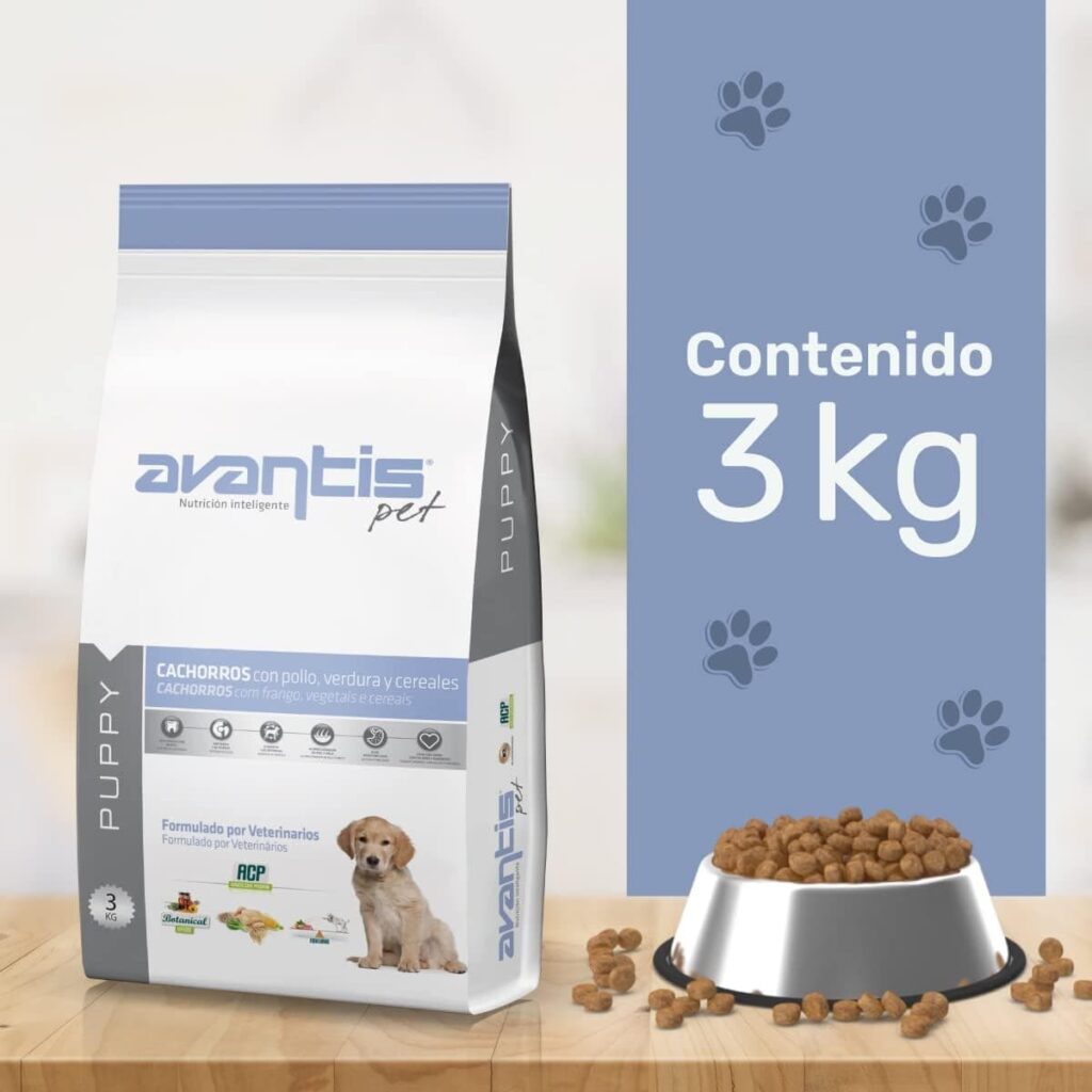 Avantis Pet Puppy - Pienso para Perros Cachorros de Cualquier Raza - 3 kg - Comida Apta para Madres Embarazadas y Lactantes - Altamente Digestiva con Pollo, Verdura y Cereales