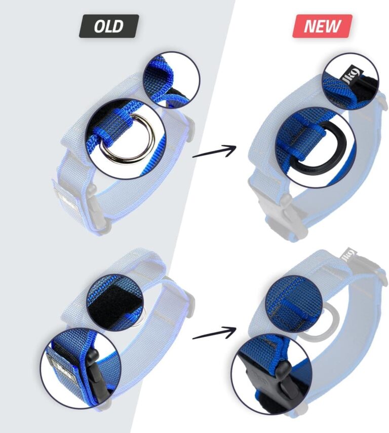 Collar Color & Gray con la manija, la cerradura de seguridad y el remiendo intercambiables, 50 mm (49-70 cm), Negro-Gris