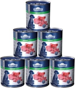 Dehner Comida para Perros, Vacuno, 6 x 800 g (4800 g)