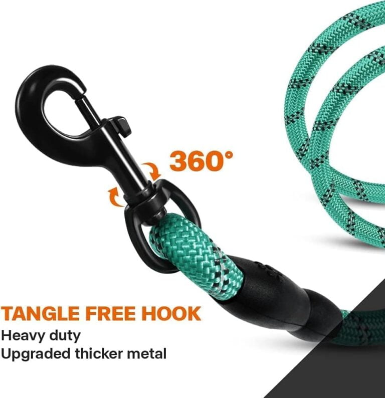 Taglory Correa de Perro, Correa de Fuerte de Perro para Perros Medianos y Grandes con Mango Acolchado Suave y Hilos Reflectantes, 1.5 m x 1.2 cm, Turquesa