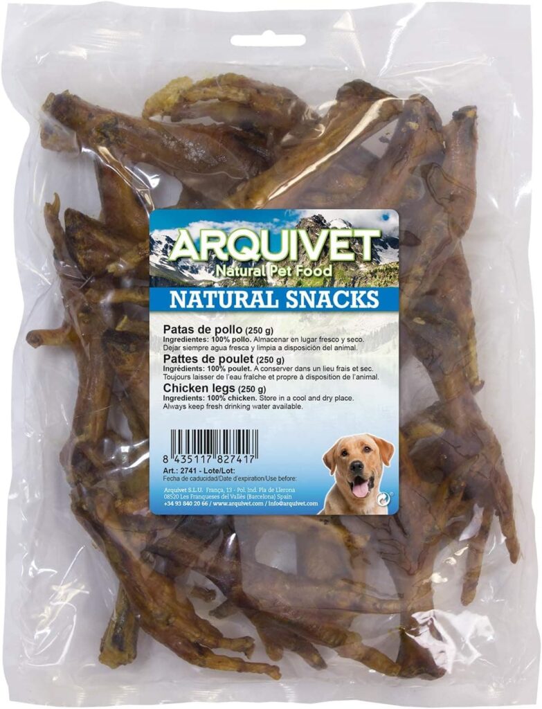 Pasa el ratón por encima de la imagen para ampliarla ARQUIVET Patas de Pollo deshidratadas (Bolsa 250 g) - Snacks Naturales crujientes para Perros - Alimento complementario - Premios y recompensas caninas