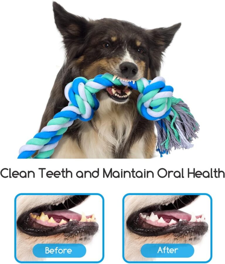 Nobleza - Juguetes de Cuerda para Perros, Juguete para Masticar con 5+2 Nudos para los Que mastican con agresividad, Cuerdas XL de 70+50cm para Perros Grandes y Fuertes