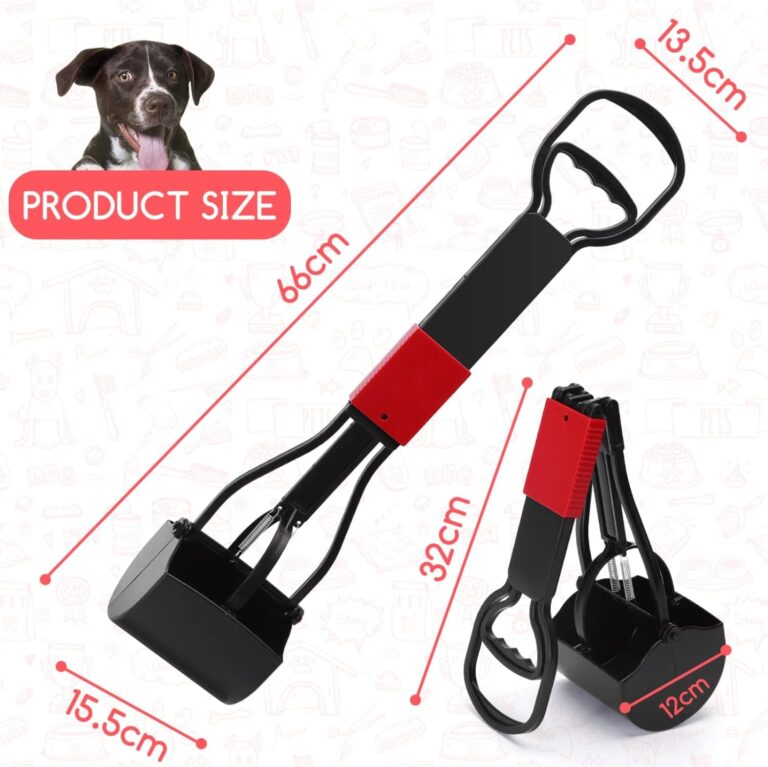 Nobleza recogedor cacas Perros, Plegable de 66 cm de Largo para Quitar Caca para jardín al Aire Libre/Interior de Perros, residuos de Animales