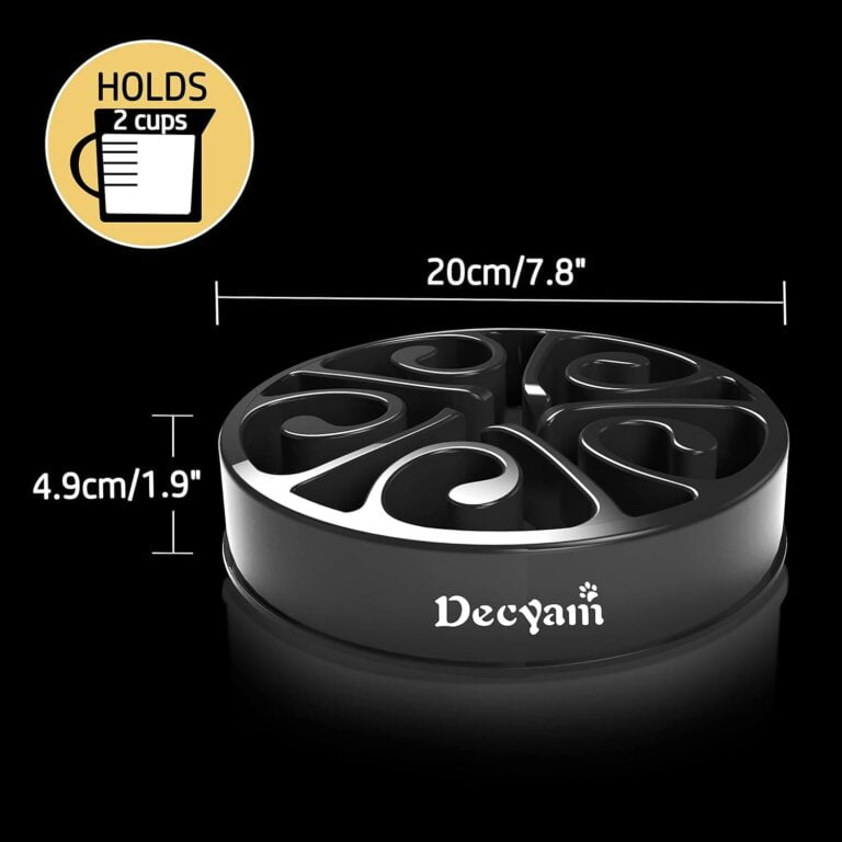 Decyam Comedero Perro, Antideslizante Alimentacion Plato alimentador Tazon Comedero para Mascotas Bebedero Cuenco Bol Recipiente (S/M, Negro)