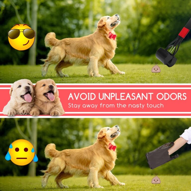 Nobleza recogedor cacas Perros, Plegable de 66 cm de Largo para Quitar Caca para jardín al Aire Libre/Interior de Perros, residuos de Animales