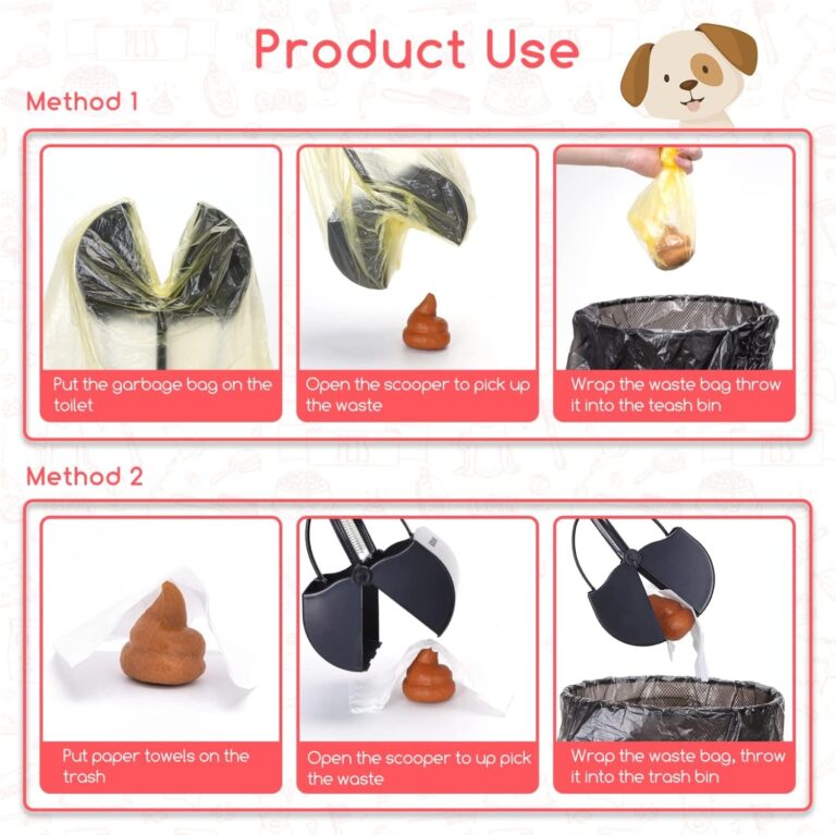 Nobleza recogedor cacas Perros, Plegable de 66 cm de Largo para Quitar Caca para jardín al Aire Libre/Interior de Perros, residuos de Animales