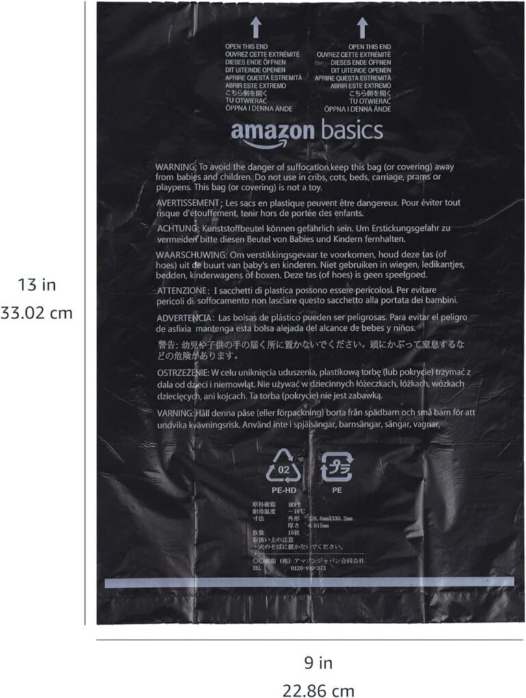 Amazon Basics Bolsas para excrementos de perro con dispensador y clip para correa, Sin fragancia, 600 Unidad, 40 Paquetes de 15