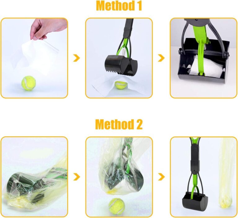 Recogedor de Dientes de Mango Largo para Mascotas, Plegable, 60,96 cm, portátil, sólido dentado, para Limpieza de Arenas, Utensilios de Limpieza para Gatos y Perros al Aire Libre/Interior (Verde)