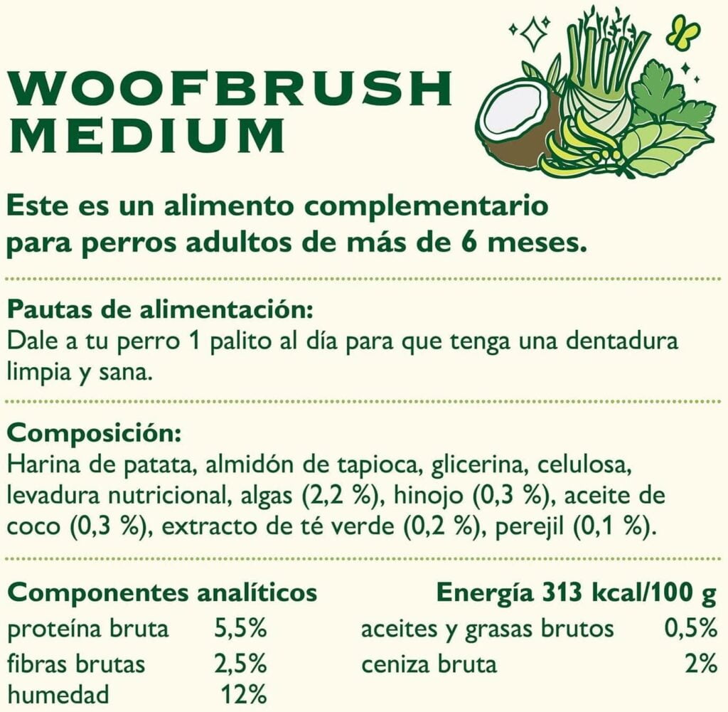 Lily's Kitchen Woofbrush Golosinas naturales para perros adultos: Palitos dentales masticables - Perro mediano (1 paquete de 7 masticables- 28g)