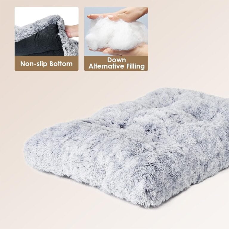 EHEYCIGA Felpa Cama para Perros Grandes 90x60x10cm, Cama Perro Lavable y Desenfundable, Colchoneta Perro Cama Gato, Gris