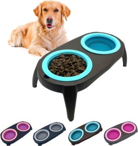 EL ÁTICO PETS Comedero Perro Elevado con Bebedero Antisalpicaduras Perro. Comedero Perro Antivoracidad Desmontable