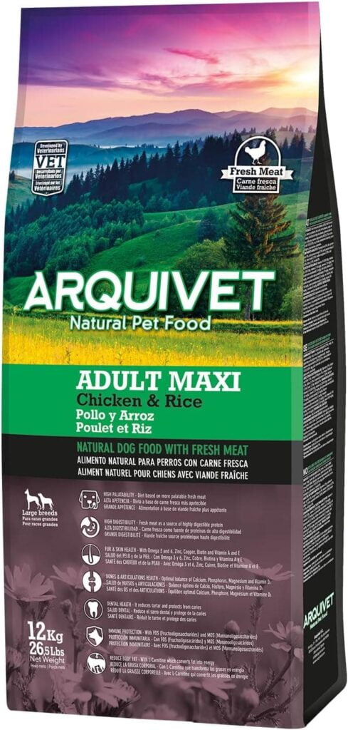 ARQUIVET Pienso Premium Adult Maxi Pollo y Arroz 12 kg - Pienso Natural para Perros Adultos de Razas Grandes - Alimento seco para Perros - Alta digestibilidad, gastrointestinal