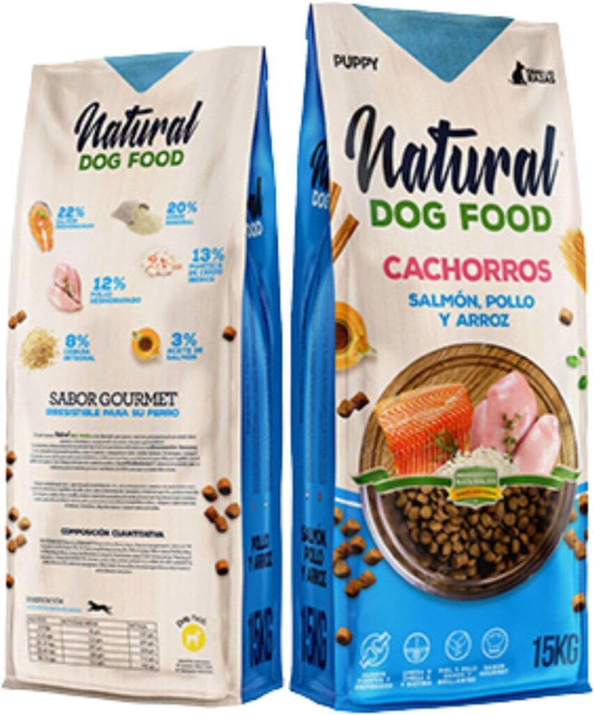 Natural Dog Food Cachorros, Pienso para Cachorros, Salmón Pollo Arroz para Cachorros, pienso Premium Cachorros, Alimento seco para Cachorros y Madres, Puppy (15 KG.)