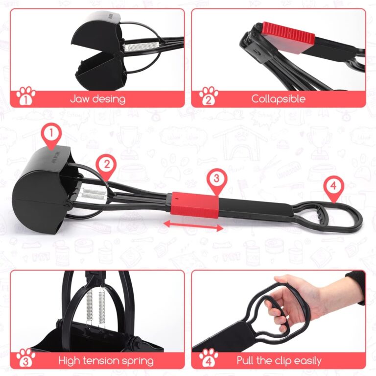 Nobleza recogedor cacas Perros, Plegable de 66 cm de Largo para Quitar Caca para jardín al Aire Libre/Interior de Perros, residuos de Animales