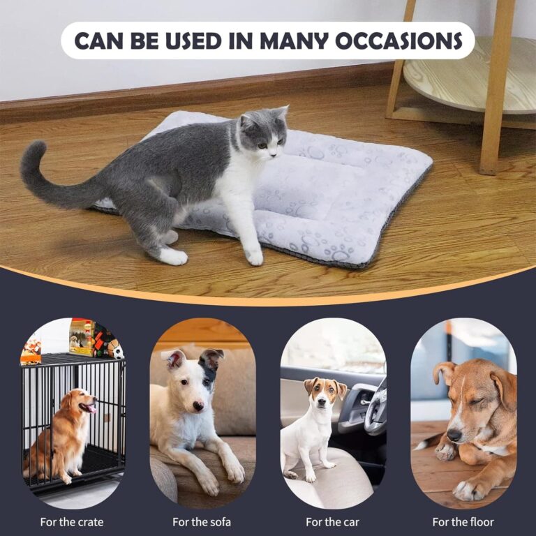 IEUUMLER Colchoneta para Perros y Gatos Cama, Cojín para Mascotas Suave cálido Lavable y Duradero de Doble Uso, Colchón para Perros Grandes y Medianos FC014 (Gris,91 * 58cm)