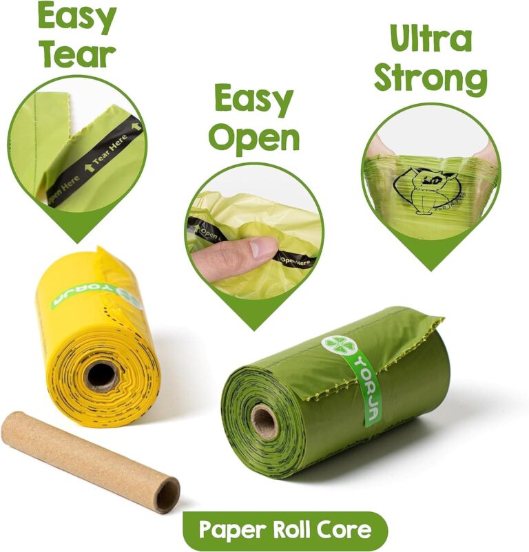 YORJA Bolsas para Excrementos de Perro,24 Rollos/360 Unidades,Extra grueso,fuerte y a Prueba de Fugas Biodegradable Bolsas para Caca de Perro