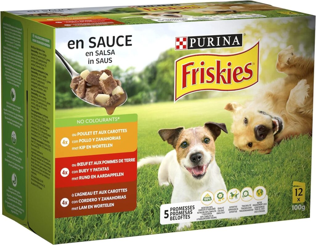 Friskies Purina Friskies Adulto con Pollo, Cordero y Buey en Salsa 12x100 g, 1200 g