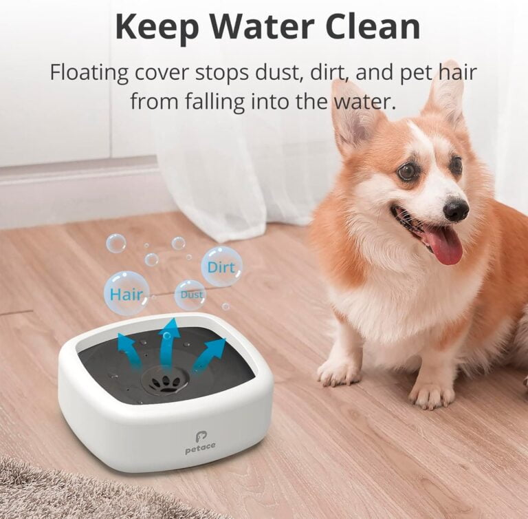 Petace Bebedero Perro Antigoteo, Bebedero Antisalpicaduras Perro 1,3 L, Bebedero Lento Antideslizante para Mascotas Desordenados