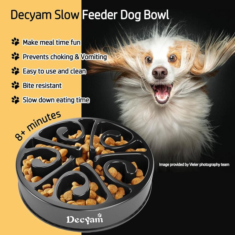 Decyam Comedero Perro, Antideslizante Alimentacion Plato alimentador Tazon Comedero para Mascotas Bebedero Cuenco Bol Recipiente (S/M, Negro)