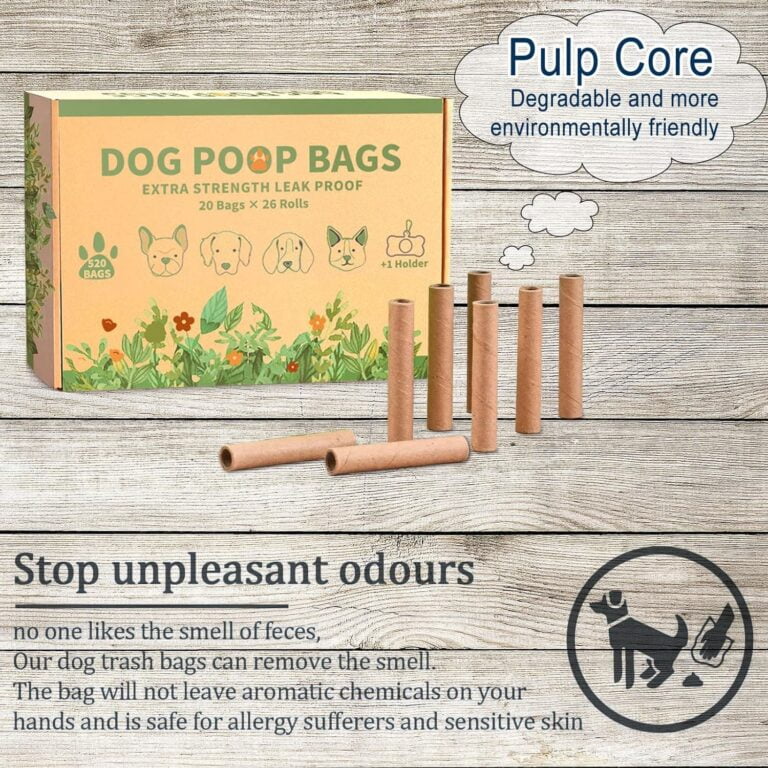 MULEVIP Bolsas Extra Gruesas para Caca de Perro, a Prueba de Fugas, 520 Unidades/26 Rollos, Bolsas para Excrementos, con 1 Dispensador