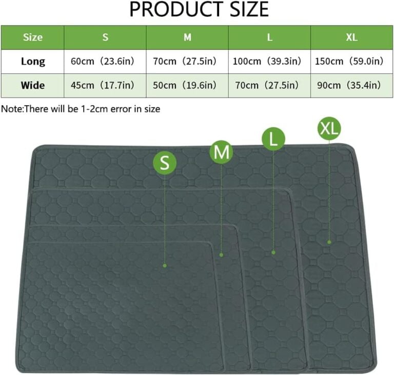 Eastlion Empapadores para Perros,Almohadilla de Entrenamiento Lavable y Reutilizable,Alfombra para Perros Superabsorbente,Almohadillas para Cachorro Apto para Perros y Gatos(1 Piezas 60x45cm) S-Gris