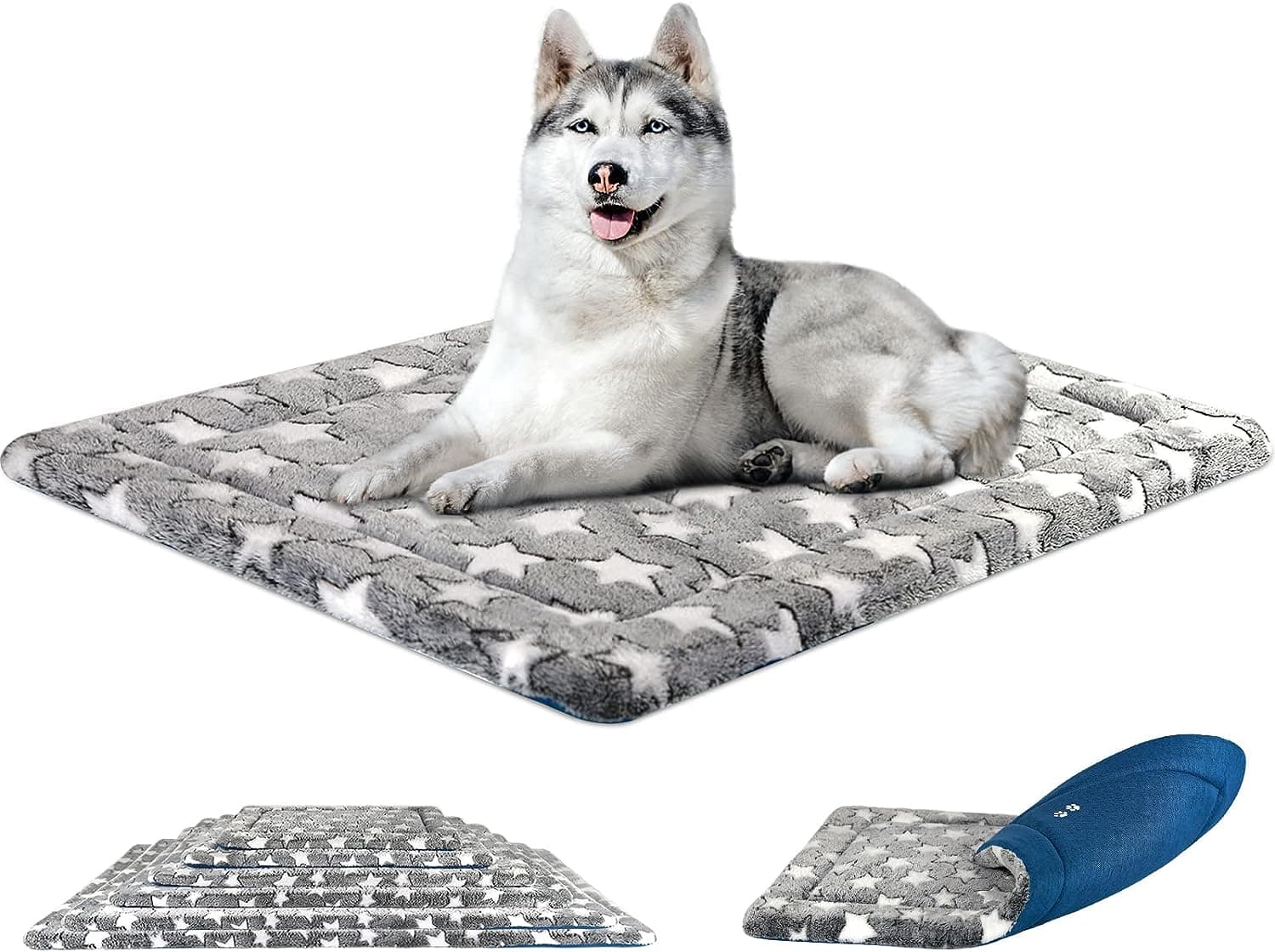 KROSER Almohadilla para Perros Colchoneta Reversible Colchón para Mascotas Elegante 91 cm Almohadilla de Esponja de Alta Densidad Lavable a Máquina Cama para Perros Grandes de hasta 32kg