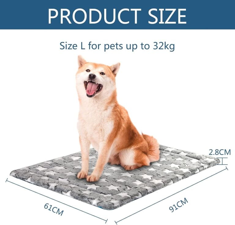 KROSER Almohadilla para Perros Colchoneta Reversible Colchón para Mascotas Elegante 91 cm Almohadilla de Esponja de Alta Densidad Lavable a Máquina Cama para Perros Grandes de hasta 32kg