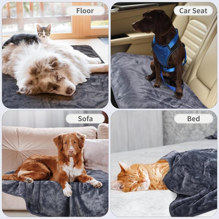 Lannvan Manta Perro Grande, Manta Impermeable para Perros, Manta Gato Reversible en Franela y Sherpa Supersuave, Manta para Gatos Lavable, Manta Protectora para Sofá Cama (L, 152 x 127 cm)
