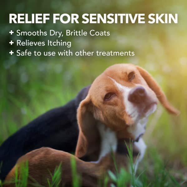 Vet's Best Champú HIPO-Alergénico para Perros con Piel Sensible, Alivia el Malestar de la Piel Seca, Picazón, Limpia, Hidrata y Condiciona la Piel y el Pelaje, 500ml