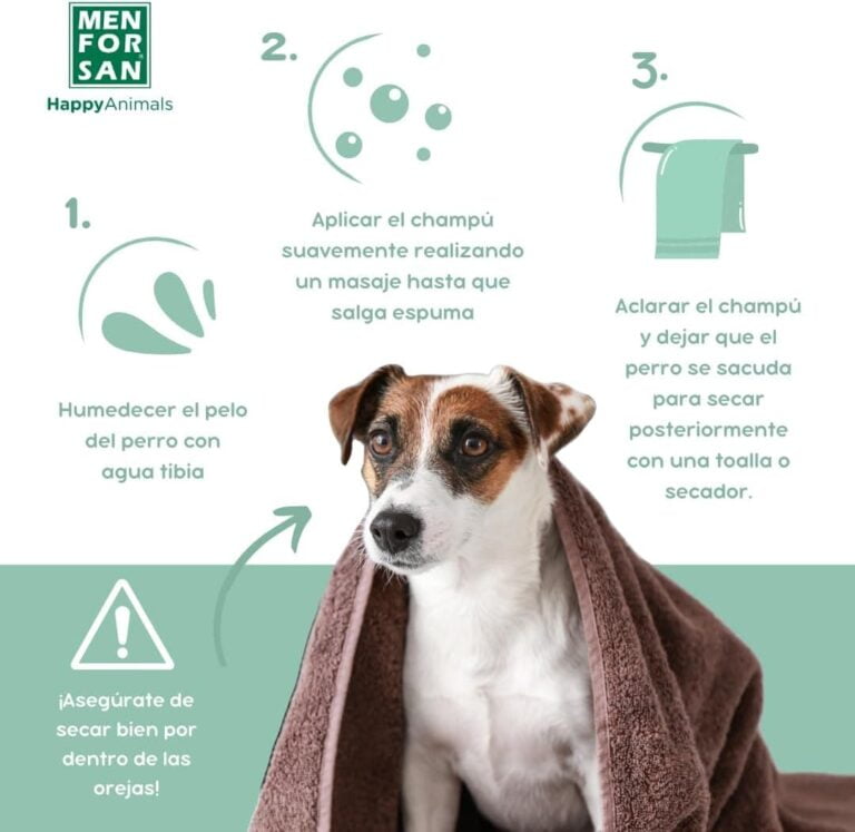 MENFORSAN Champú repelente de insectos para perros 1L, con citronela ingrediente natural