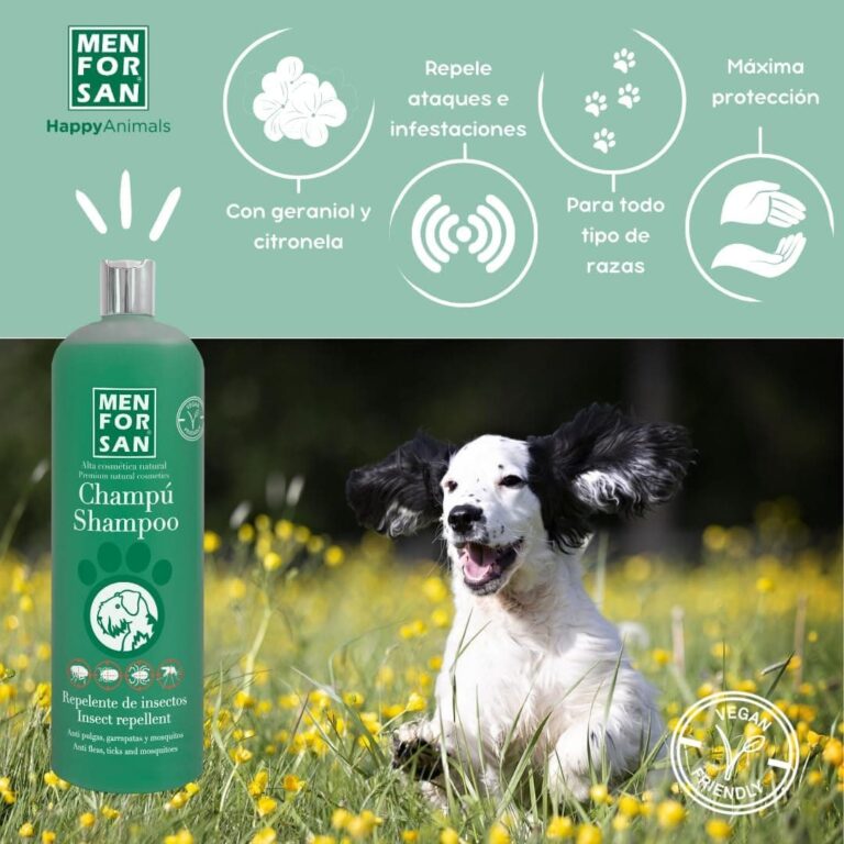 MENFORSAN Champú repelente de insectos para perros 1L, con citronela ingrediente natural