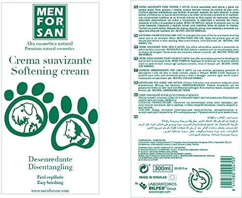 MENFORSAN Crema Suavizante Desenredante para perros y gatos - 300ml
