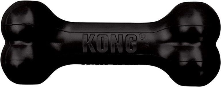 KONG - Extreme Goodie Bone - Hueso para Perro de Caucho, mandíbulas potentes, Negro - para Perros Medianos