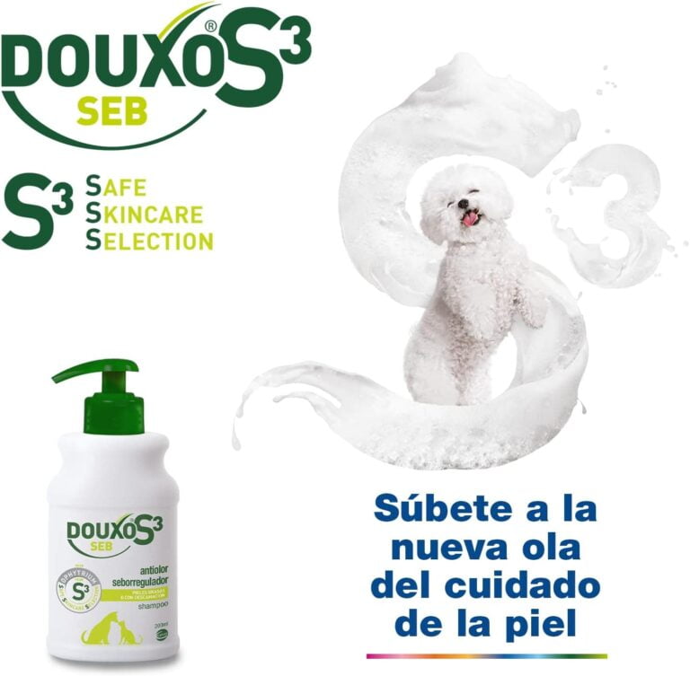 DOUXO S3 Seb Champú para Perros y Gatos - Pieles grasas o con descamación - Antiolor - Seborregulador - Fragancia hipoalergénica - 200ml