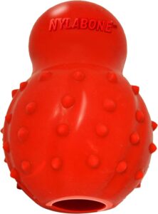 Nylabone Juguete masticable para Rellenar Fabricado en Goma Natural, Sabor a beicon, Apto para Perros pequeños (hasta 11 kg), S, Red 1 Unidad 150 g