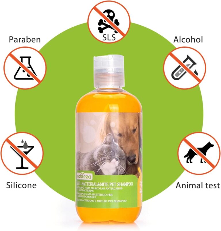 Nobleza – Champú antipulgas para Perros Gatos, Anti-Pulgas y Anti-Acaros - Seguro y no irritante (250ml)