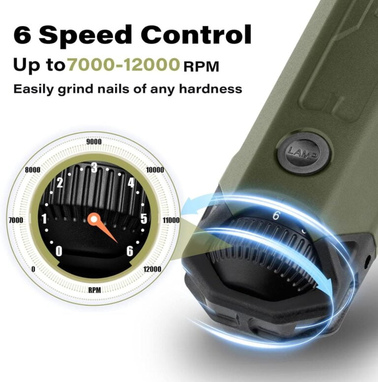 Casfuy - Lima de uñas para Perros de 6 Velocidades, Cortador de uñas Eléctrico Recargable de para Mascotas, Cuidado y Alisado de Patas para Perros y Gatos de Todos los Tamaños