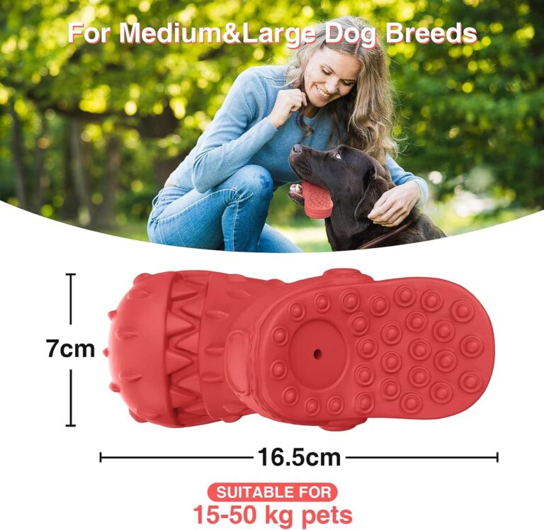 RUXAN Juguetes para Perros Indestructibles – Masticables Juguetes para Perros Grandes - Squeak Interactivo Juguetes de Caucho Natural para Medianos, Grandes Perros