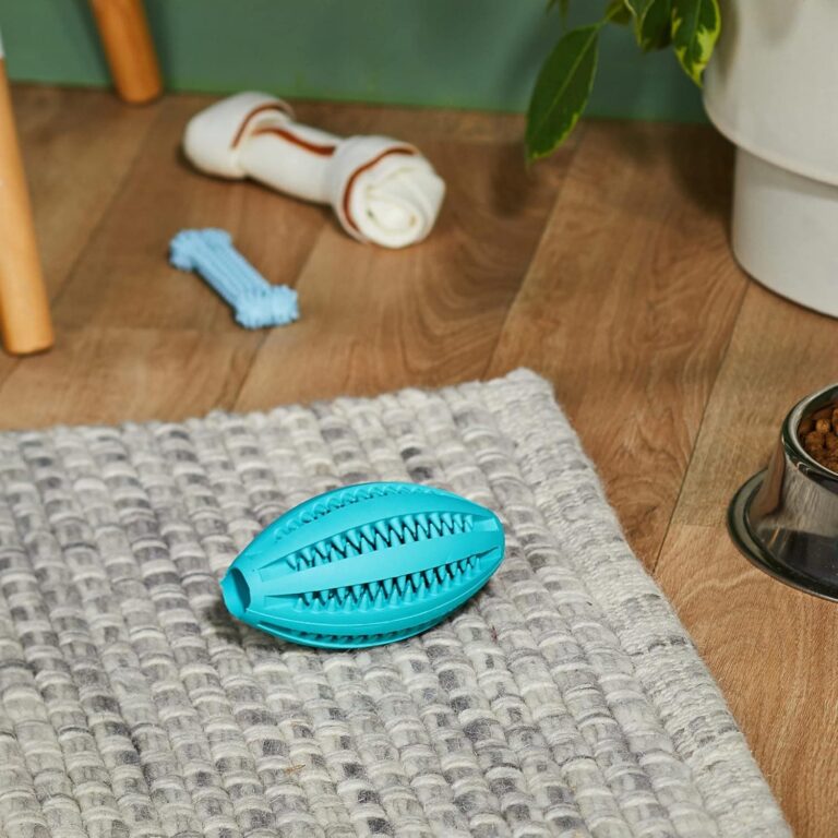 TRIXIE Pelota Rugby Denta Fun, Menta, Caucho, 11 cm, Perro, Todos Los Tamaños De Razas