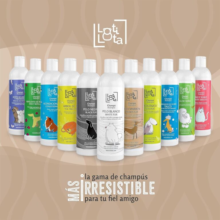 LOTI LOTA Champú Perros Pelo Marron 500 ml - Intensificador del Color - Brillo y Limpieza de Manera Natural - pH Neutro - Apto Uso frecuente