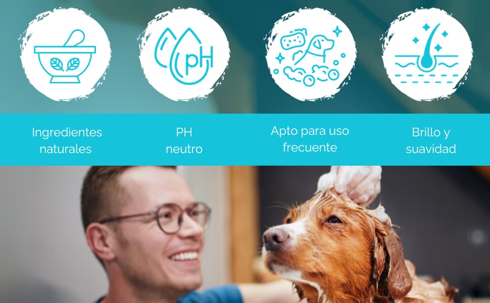 Champú Para Perros Cachorros - Aporta Brillo y Suavidad - 1 L - Champú para Mascotas Fácil y Sencillo de Aplicar - Favorece el Crecimiento y Vitalidad del Pelo - Aure
