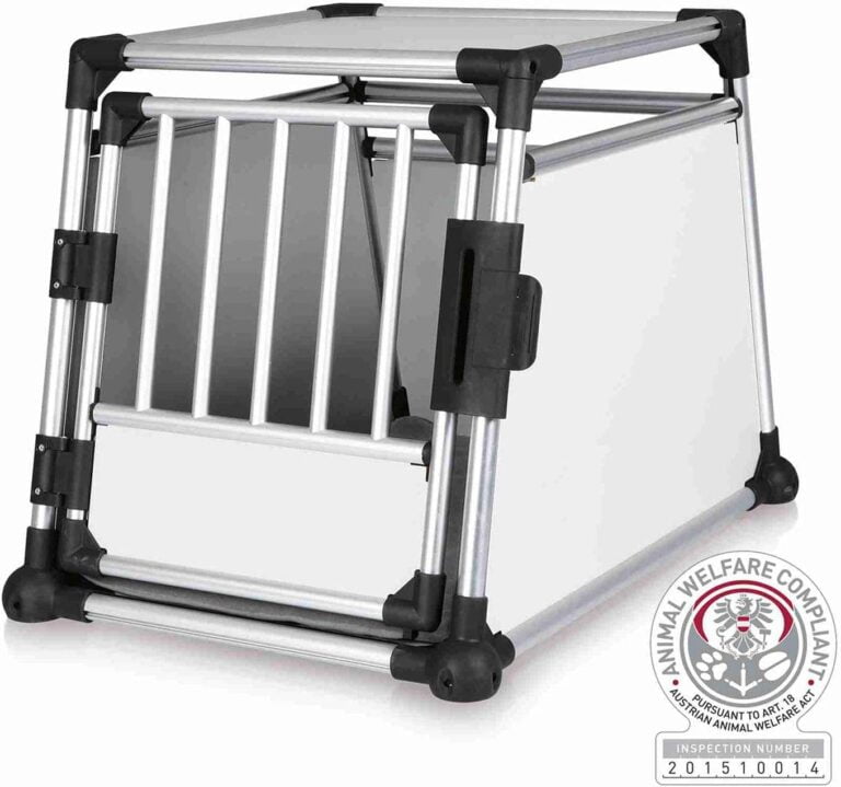 Trixie 39342 Caja de transporte, aluminio, M — L: 63 × 65 × 90 cm, plateado/gris claro