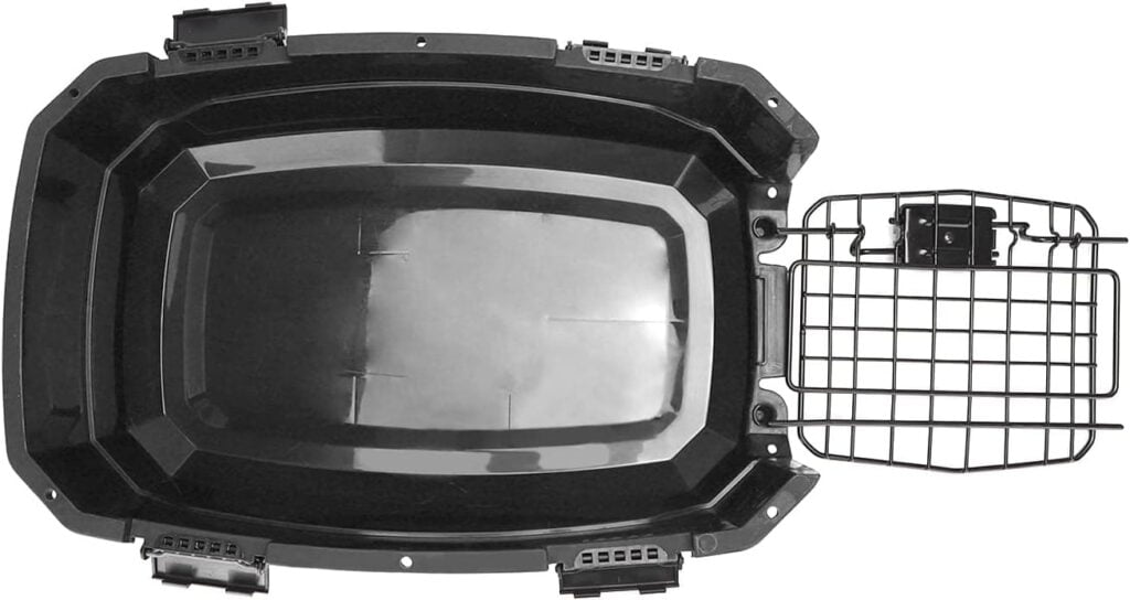 Nobleza Transportin Gato Perro Pequeño,Transporte Portátil y Transpirable para Mascotas,Transporte de Plástico para Perros,58 * 38.7 * 33CM,Negro & Gris